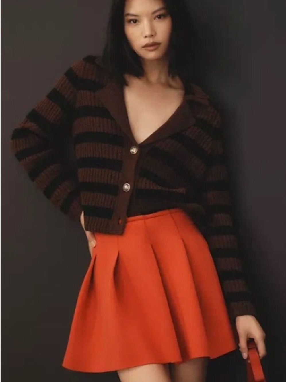 NWT Maeve Anthropologie Pleated Scuba Mini Skirt Cherry Red Small $98